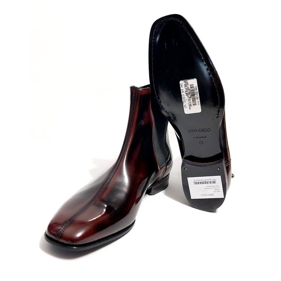 Jimmy Choo Sawyer Black Merlot Brush off Leather Men\'s Size 43 Chelsea Boots main image 9